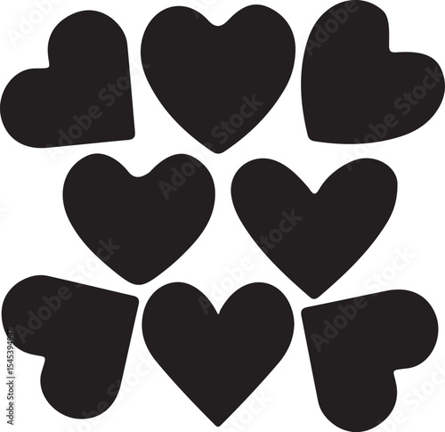 set of vector hearts, set of hearts, icon, 