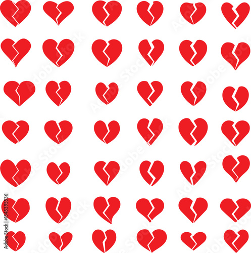 set of vector hearts, set of hearts, icon, 