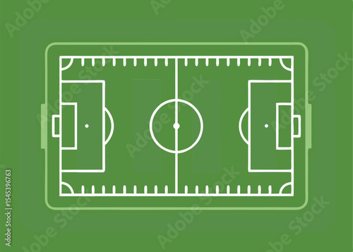 Soccer Field Top View Green Football Pitch Vector Illustration