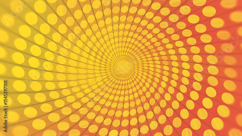 Abstract spiral background with yellow and orange gradient circle pattern design