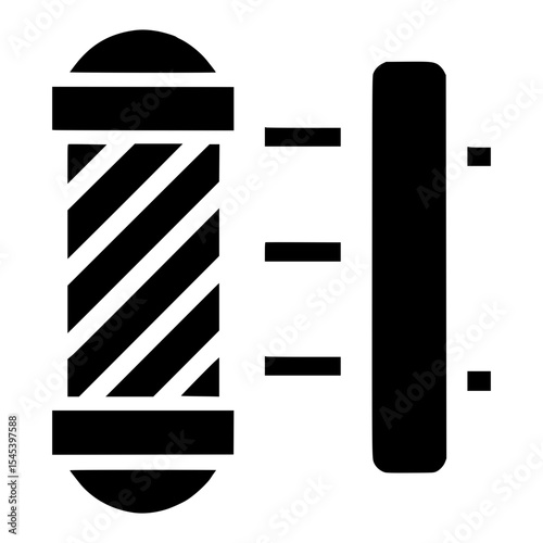 Barber pole shop sign isolated