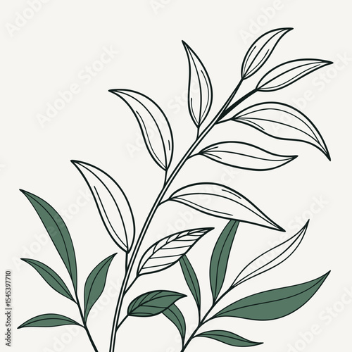Flat vector Illustration of a foliage plant	