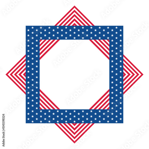 Frame with Stars and Stripes. Vector illustration.