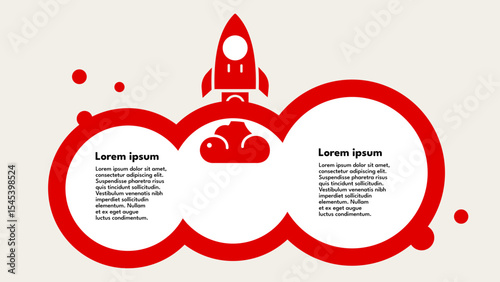 launching rocket, success factors – minimalist infographic template – vector illustration