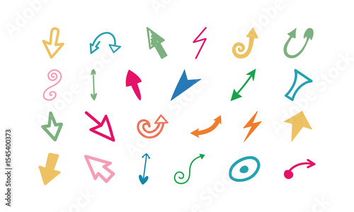 Hand Drawn Arrow Doodle Vector Set