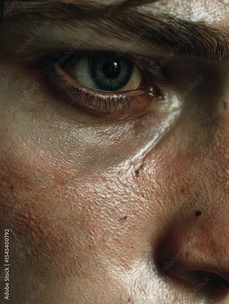 Naklejka premium A close-up of a personâs face