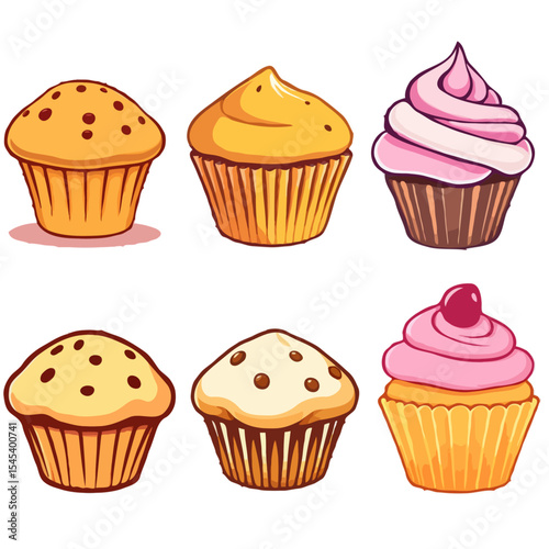 Iconically Delicious Looking Cartoon Muffins / Cupcakes