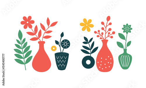 Modern Boho Botanical Vector