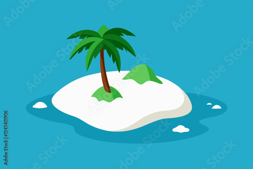 Tropical Paradise A Lonely Island Illustration