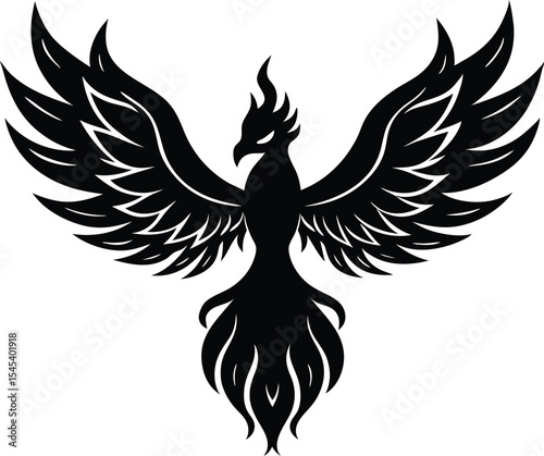  phoenix rising from fire silhouette