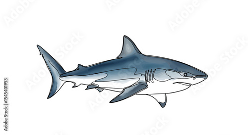Shark one-line doodle