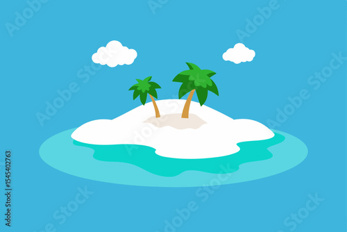 Tropical Paradise Idyllic Island Getaway with Palm Trees