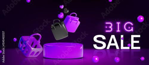 3d black podium background for product sale banner
