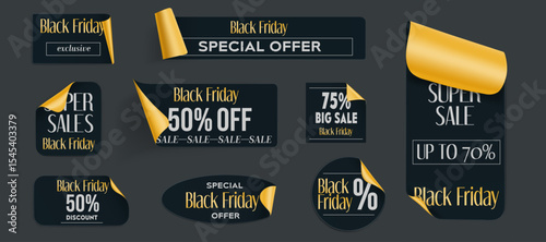 Promo badges and stickers for black friday sale
