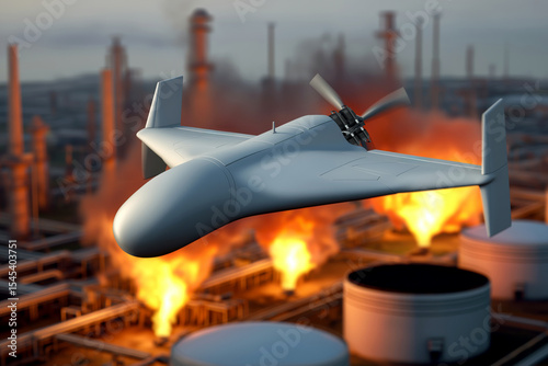 Shahed-136 Drone Striking Industrial Target
