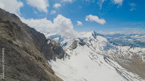 View from mount Kitzsteinhorn, Kaprun, in summer