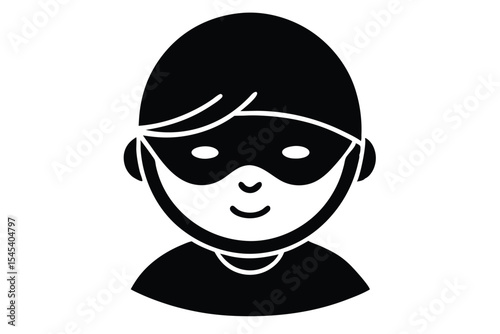 child sleep mask vector icon