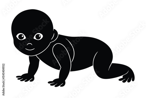 baby crawler vector icon