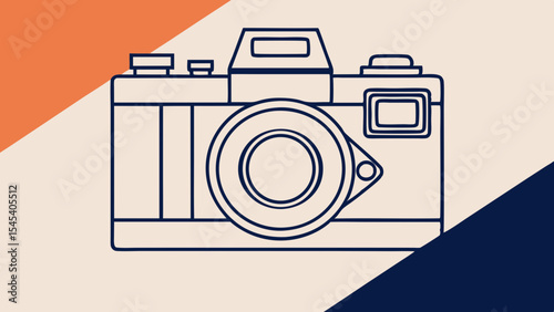 Vector illustration of a digital camera for photography, creative industries, and marketing communications