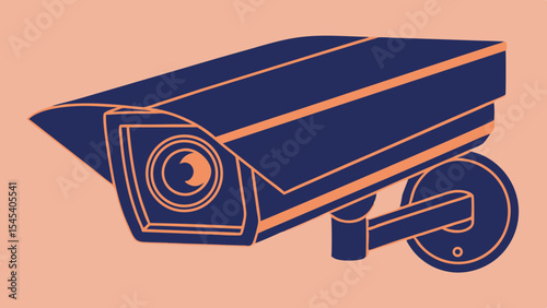 Vector graphic of a security surveillance camera for safety monitoring, security services, and technology solutions