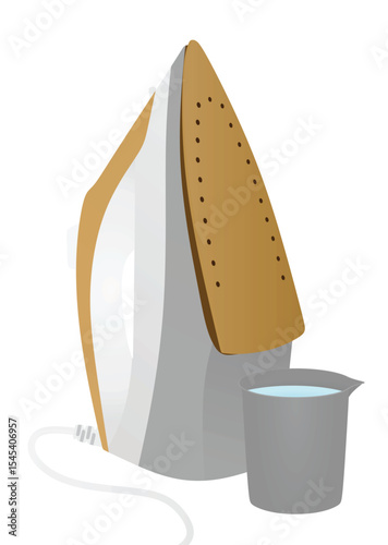 Steam iron- vertical. vector illustration	