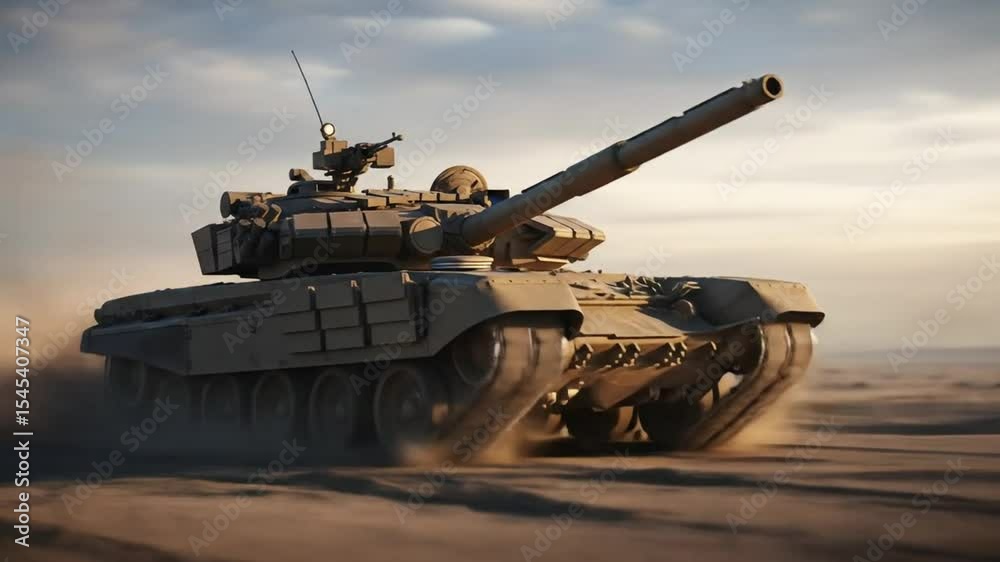 Military tank desert landscape Military tank desert landscape