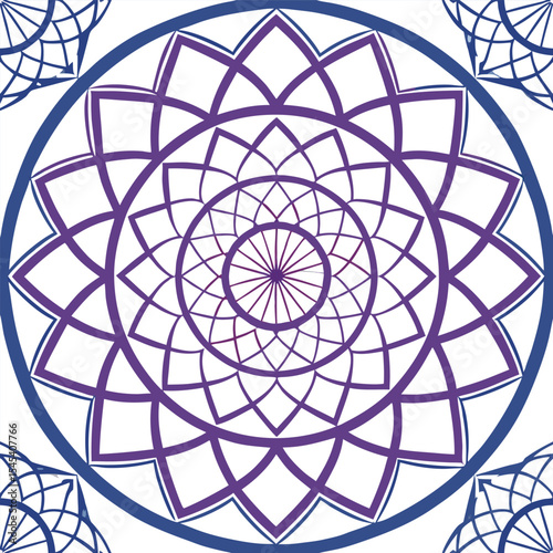 fractal based geometric mandala with infinite abstract geometric background