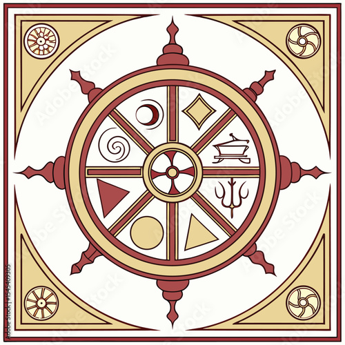 mandala-representing-the-four-noble-truths--each-q.eps