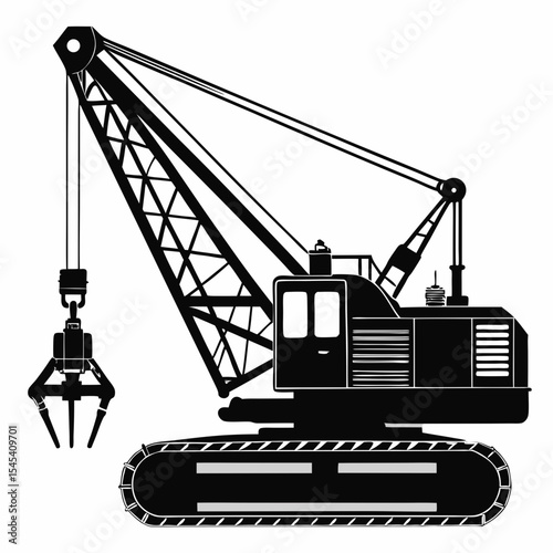 silhouette of a crane