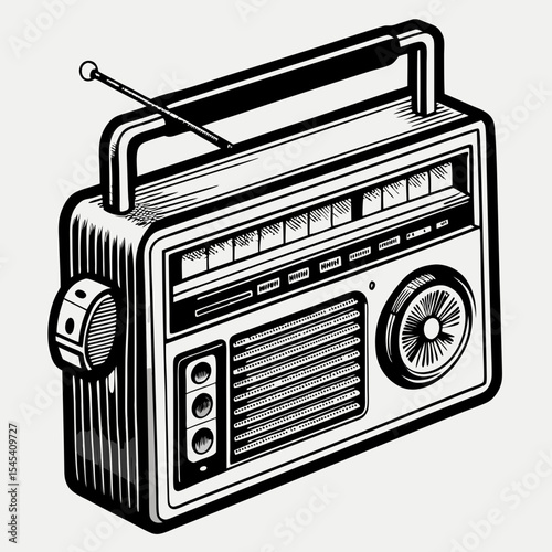retro radio vector illustration