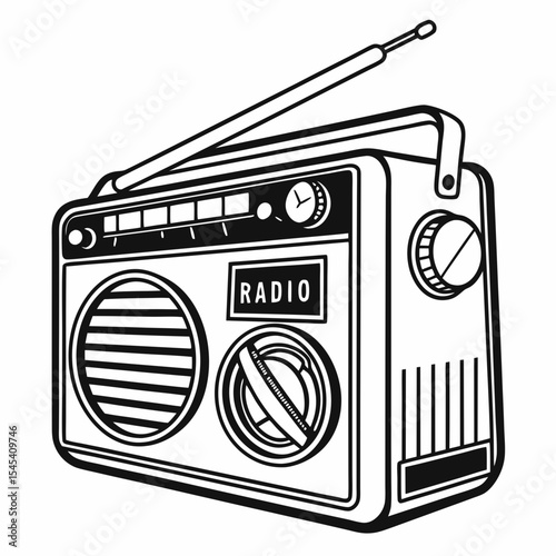 retro radio vector illustration