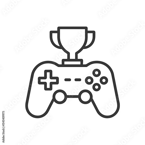 Esports Championship Icon with Game Controller and Trophy