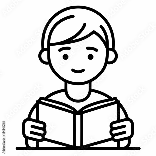 little girl reading book