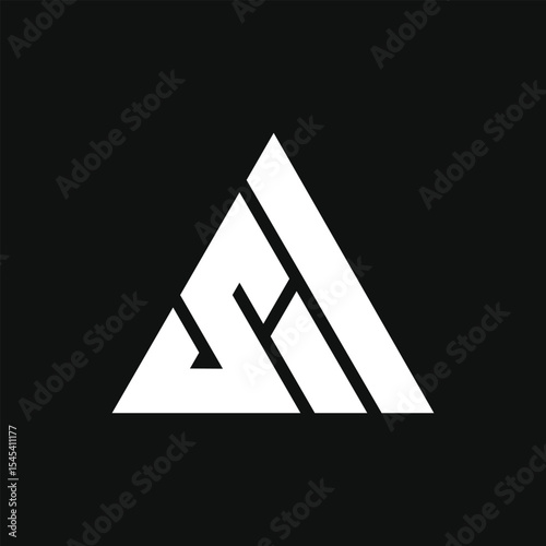 letter As or Sa triangle modern trendy unique logo
