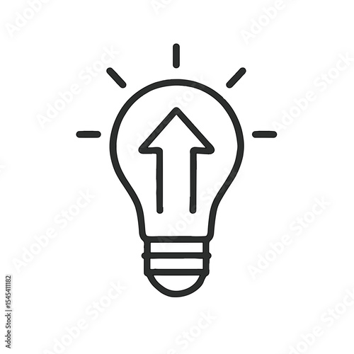 Innovative Idea Concept with Arrow Inside Light Bulb Icon