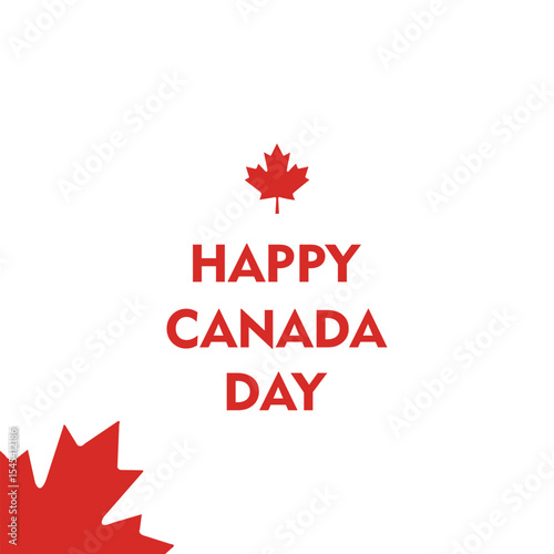 Canada Day Background. July 1 National Holiday Greeting Card with Maple Leaf Vector Illustration.