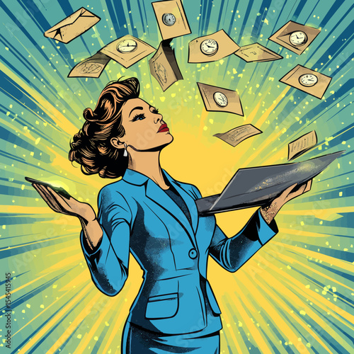 The businesswoman has many responsibilities and must effectively manage her time to turn her business idea into a reality
