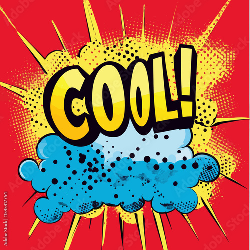 A cool expression sign is depicted in a modern pop art style illustration design