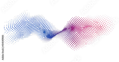 Modern pop art texture with abstract halftone wave and dotted background, including futuristic twisted grunge patterns of dots and circles, suitable for various applications