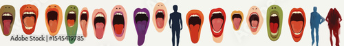 Vintage pop art collage elements are available as a set of cut out png files
