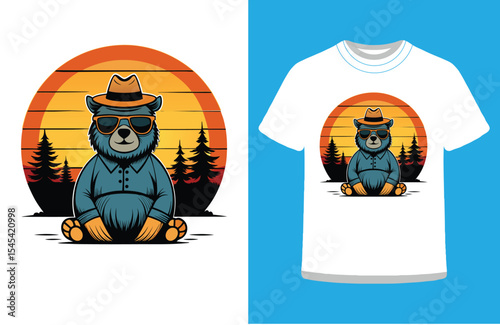 A stylish illustration of a bear wearing sunglasses and jacket, exuding a cool and confident aura with a bold message.