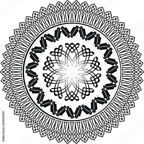 Premium Luxurious Black Mandala Design | Royal White Background Art