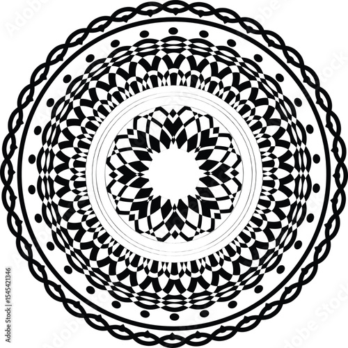 Premium Luxurious Black Mandala Design | Royal White Background Art