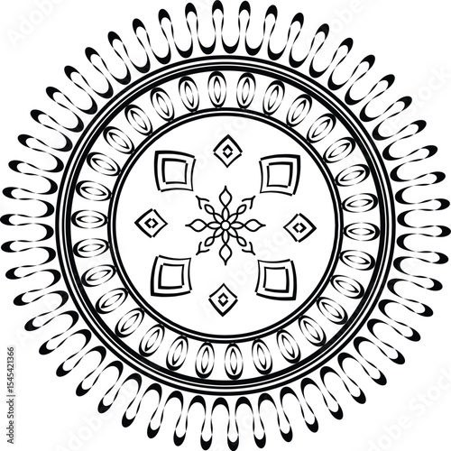 Premium Luxurious Black Mandala Design | Royal White Background Art