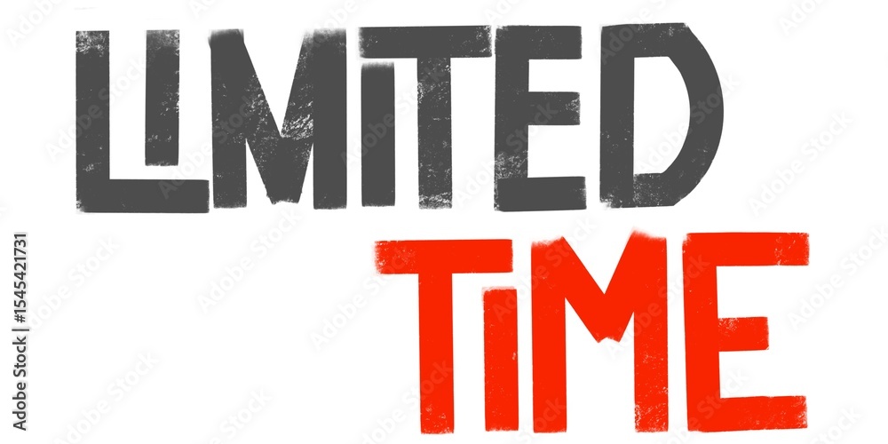 Fototapeta premium limited time letter, limited time illustration with unique simple font and elegant colors