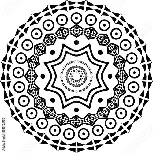 Premium Luxurious Black Mandala Design | Royal White Background Art