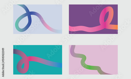 Abstract Banner Set of Wavy Shapes and Lines for Celebration, Branding, Ads, and More