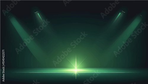 The abstract  warm top-left spotlight, melancholy depth, cinematic glow, and delicate light drama on a dark green gradient.