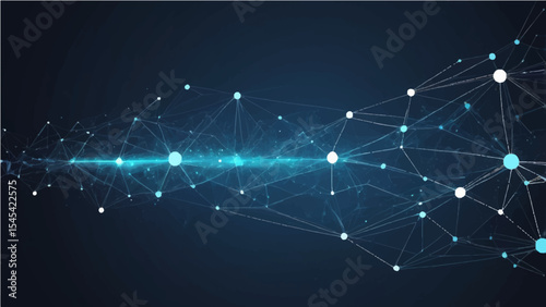 Abstract blue background with glowing stars for digital technology and network communication design