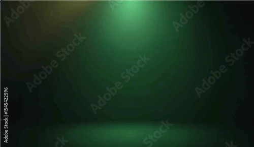Abstract  Moody depth, cinematic glow, a warm top-left spotlight, a dark green gradient, and delicate light drama.